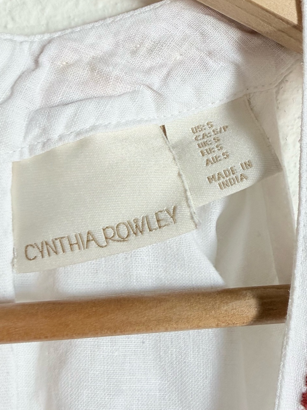 Cynthia Rowley Linen Embroidered Trim Halter Top Boho Chic Goddess Retro - Picture 6 of 7